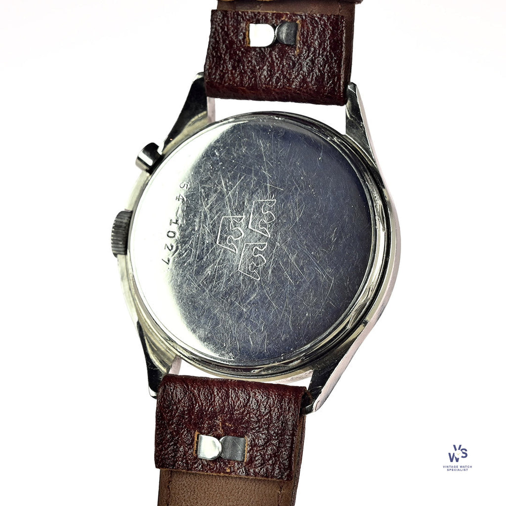Lemania - TG 195 Swedish Military - Single Pusher - Issue Caseback Reference: 54-1027 - c.1954 - Vintage Watch Specialist
