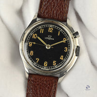 Lemania - TG 195 Swedish Military - Single Pusher - Issue Caseback Reference: 54-1027 - c.1954 - Vintage Watch Specialist