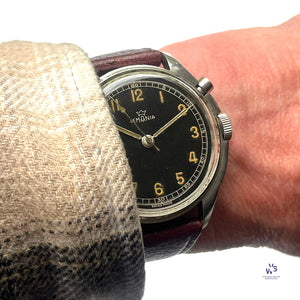 Lemania - TG 195 Swedish Military - Single Pusher - Issue Caseback Reference: 54-1027 - c.1954 - Vintage Watch Specialist