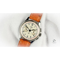 Lemania Two Register Chrono - CH27 - Beautiful Silver Dial - c.1950s - Vintage Watch Specialist