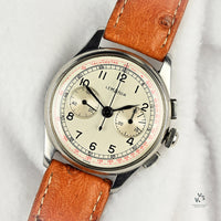 Lemania Two Register Chrono - CH27 - Beautiful Silver Dial - c.1950s - Vintage Watch Specialist