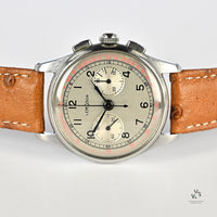 Lemania Two Register Chrono - CH27 - Beautiful Silver Dial - c.1950s - Vintage Watch Specialist