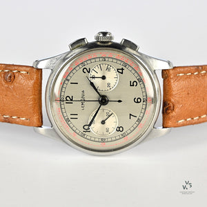 Lemania Two Register Chrono - CH27 - Beautiful Silver Dial - c.1950s - Vintage Watch Specialist