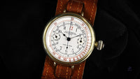 Lemania (Unbranded) Single Pusher Chrono - White Ceramic Dial - c.1920 - Vintage Watch Specialist