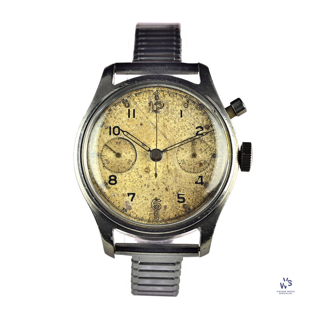 Lemania Unsigned Dial - Single Pusher - RAF WW2 Pathfinder Watch - c.1942 - Vintage Watch Specialist