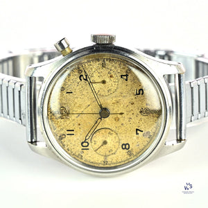 Lemania Unsigned Dial - Single Pusher - RAF WW2 Pathfinder Watch - c.1942 - Vintage Watch Specialist