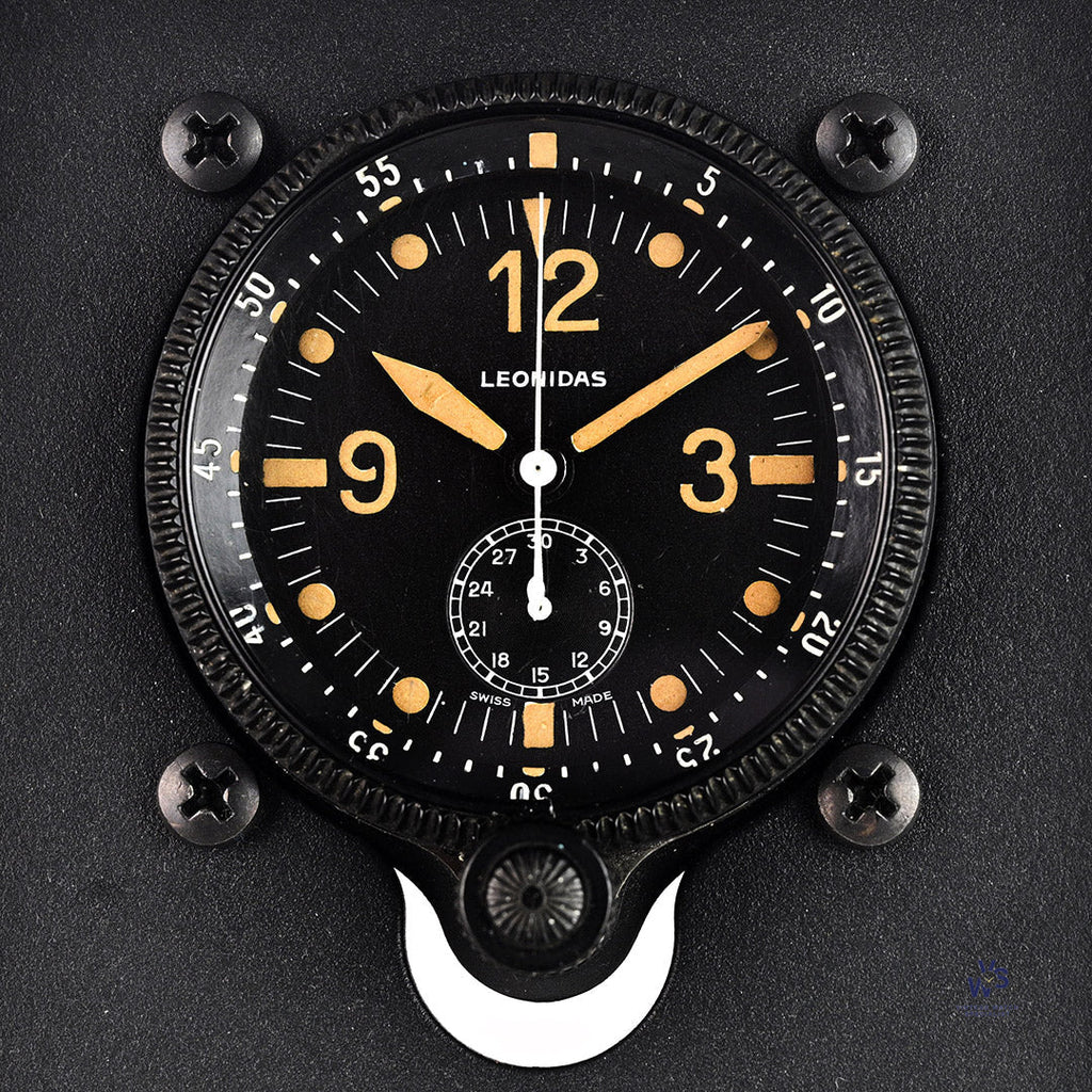 Leonidas MIlitary Aircraft Clock With Chronograph Function - c.1950s - Vintage Watch Specialist