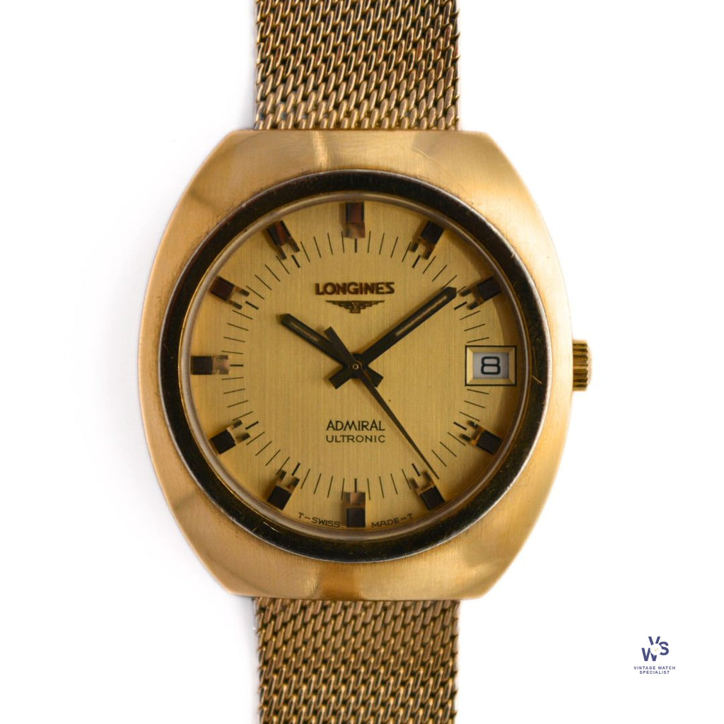 Longines Admiral Ultronic Model Ref: 2320 6312 Vintage c.1970 Gold Plated - Watch Specialist