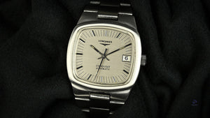 Longines Conquest Automatic TV Case Model Ref: 1526 1 6651 Integrated Bracelet c.1979 Vintage Watch Specialist
