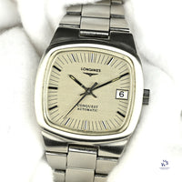 Longines Conquest Automatic TV Case Model Ref: 1526 1 6651 Integrated Bracelet c.1979 Vintage Watch Specialist