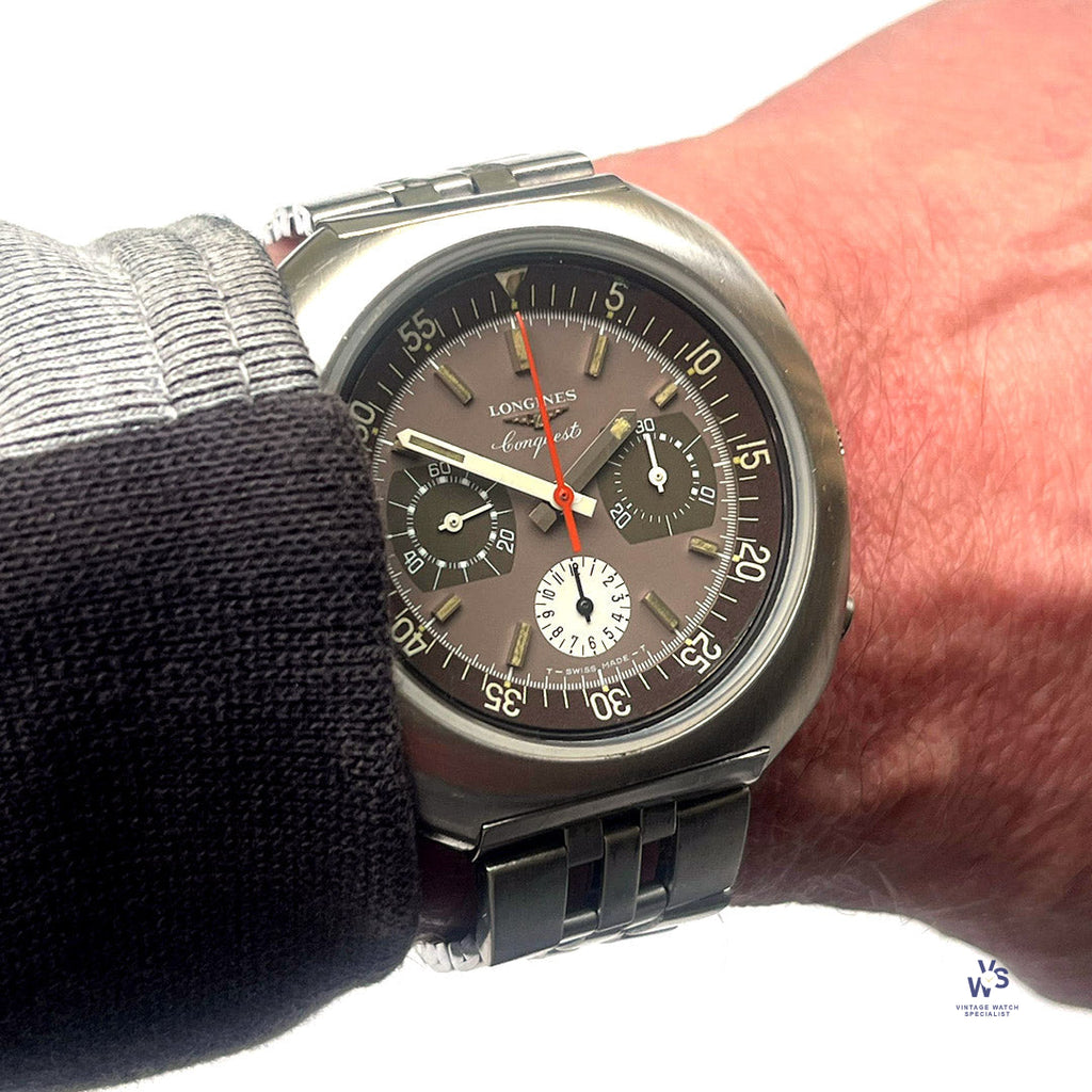 Longines Conquest Chronograph - Reference 726 8596-1 - Original Bracelet - c.1974 - Vintage Watch Specialist