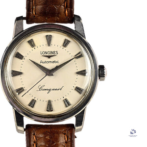 Longines Conquest Stainless Steel Automatic c.1950s Vintage Watch Specialist