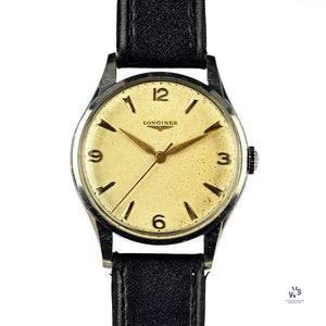 Longines Time Only Vintage Watch - Manual Wind - Tropical Dial - c.1956 - Vintage Watch Specialist