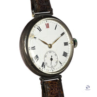Longines Trench Style Watch with Anonymous Silver Enamel Dial Longines Signed Movement c.1926 Vintage Watch Specialist