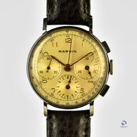 Marvin Triple Register Chronograph c.1950s - Model Ref: 102 221 Caliber Valjoux 72 Movement Vintage Watch Specialist