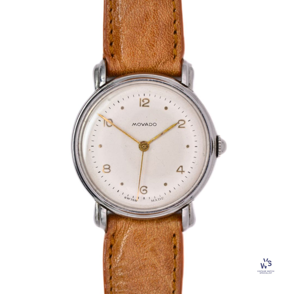 Movado - Automatic Bumper - Time Only - Gilt Numerals/Furniture - c.1950s - Vintage Watch Specialist