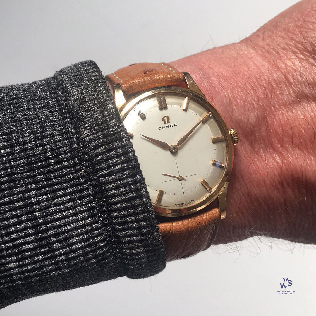 Omega - 18k Rose Gold - Oversized Dress Watch - c.1960 - Model 14707 Vintage Watch Specialist Omega - 18k Rose Gold - Oversized Dress Watch - c.1960 - Model 14707 Vintage Watch Specialist