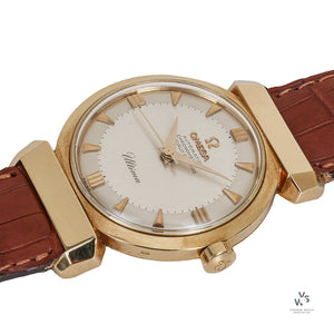 Omega Auto Chrono Ultima Chronometer in 18k Gold - 1959 - Box and Extract of Archive - Vintage Watch Specialist