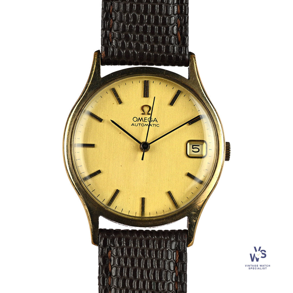 Omega Automatic Calendar Watch - 9k Gold Shackman Case - c.1974 - Vintage Watch Specialist