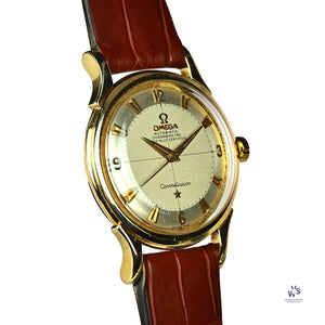 Omega Constellation - 14k Gold Reference 2852-2853 SC - with Gold Omega Pin Buckle - c.1950s - Vintage Watch Specialist
