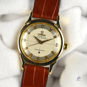Omega Constellation - 14k Gold Reference 2852-2853 SC - with Gold Omega Pin Buckle - c.1950s - Vintage Watch Specialist
