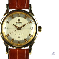 Omega Constellation - 14k Gold Reference 2852-2853 SC - with Gold Omega Pin Buckle - c.1950s - Vintage Watch Specialist