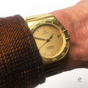 Omega Constellation 18k Gold Chrono Automatic on Bracelet Model Ref: 368.1075 - c.1985 Vintage Watch Specialist