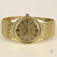 Omega Constellation 18k - Milanese Mesh Bracelet - c.1966 - Original Box and Purchase Receipt - Vintage Watch Specialist