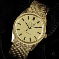 Omega Constellation 18k - Milanese Mesh Bracelet - c.1966 - Original Box and Purchase Receipt - Vintage Watch Specialist