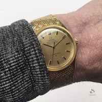 Omega Constellation 18k - Milanese Mesh Bracelet - c.1966 - Original Box and Purchase Receipt - Vintage Watch Specialist