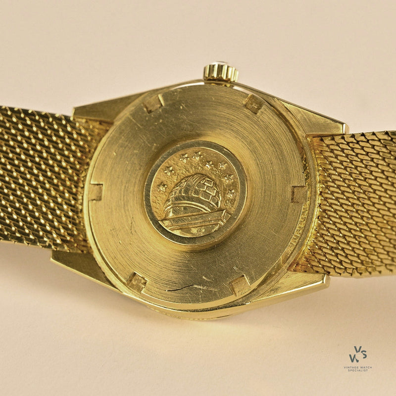 Omega Constellation 18k - Milanese Mesh Bracelet - c.1966 - Original Box and Purchase Receipt - Vintage Watch Specialist