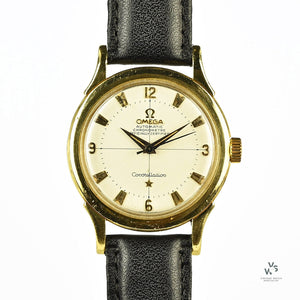 Omega Constellation Chronometer 18k Gold - Rare White Crosshair Dial - c.1956 - Model Ref: 2852/2853 - Vintage Watch Specialist