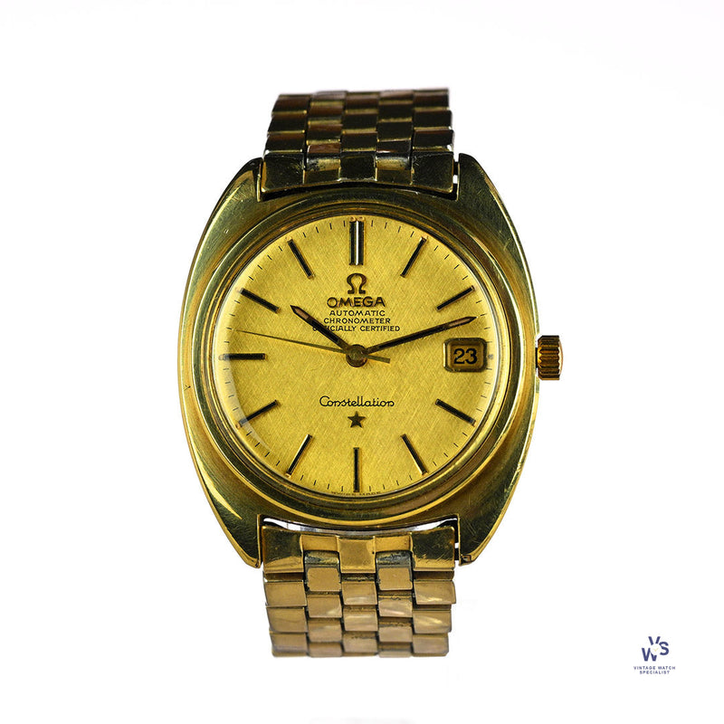 Omega Constellation Gold Plated 168.017 1974 with Box and Papers Vintage Watch Specialist