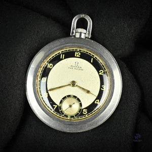 Omega Fab Swisse - Art Deco Pocket Watch - Black and Gilt Dial - c.1935 - Vintage Watch Specialist