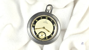 Omega Fab Swisse - Art Deco Pocket Watch - Black and Gilt Dial - c.1935 - Vintage Watch Specialist