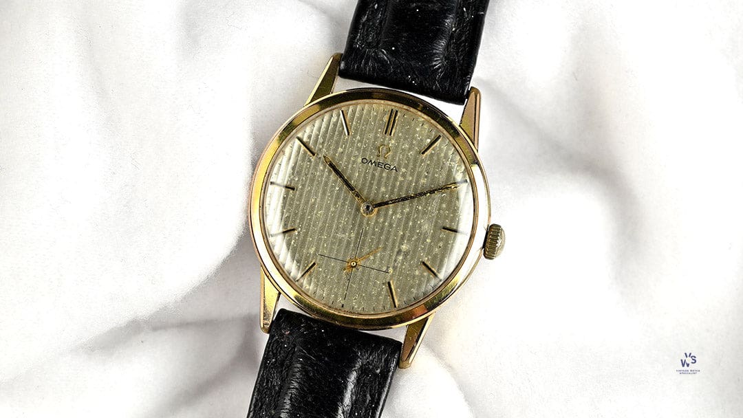 Omega Gold Plated Dress Watch - Ribbon Dial - Model Ref: 121.001 - 196 Vintage Watch Specialist Omega Gold Plated Dress Watch - Ribbon Dial - Model Ref: 121.001 - 196 Vintage Watch Specialist