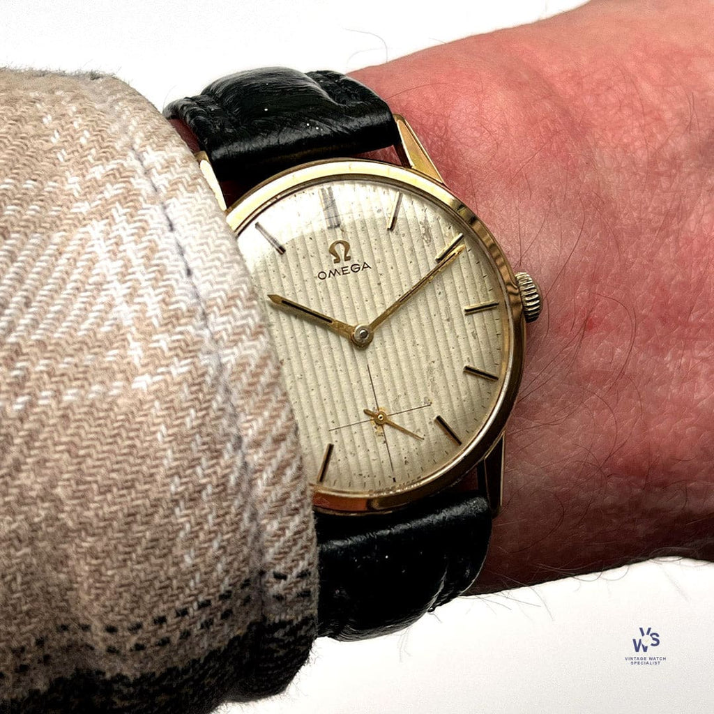 Omega Gold Plated Dress Watch - Ribbon Dial - Model Ref: 121.001 - 1964 - Vintage Watch Specialist