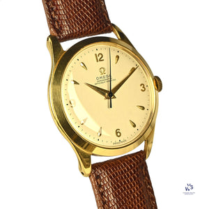 Omega Jumbo Dress Watch - Solid 18k Gold Wristwatch Very Rare c.1950s Vintage Specialist