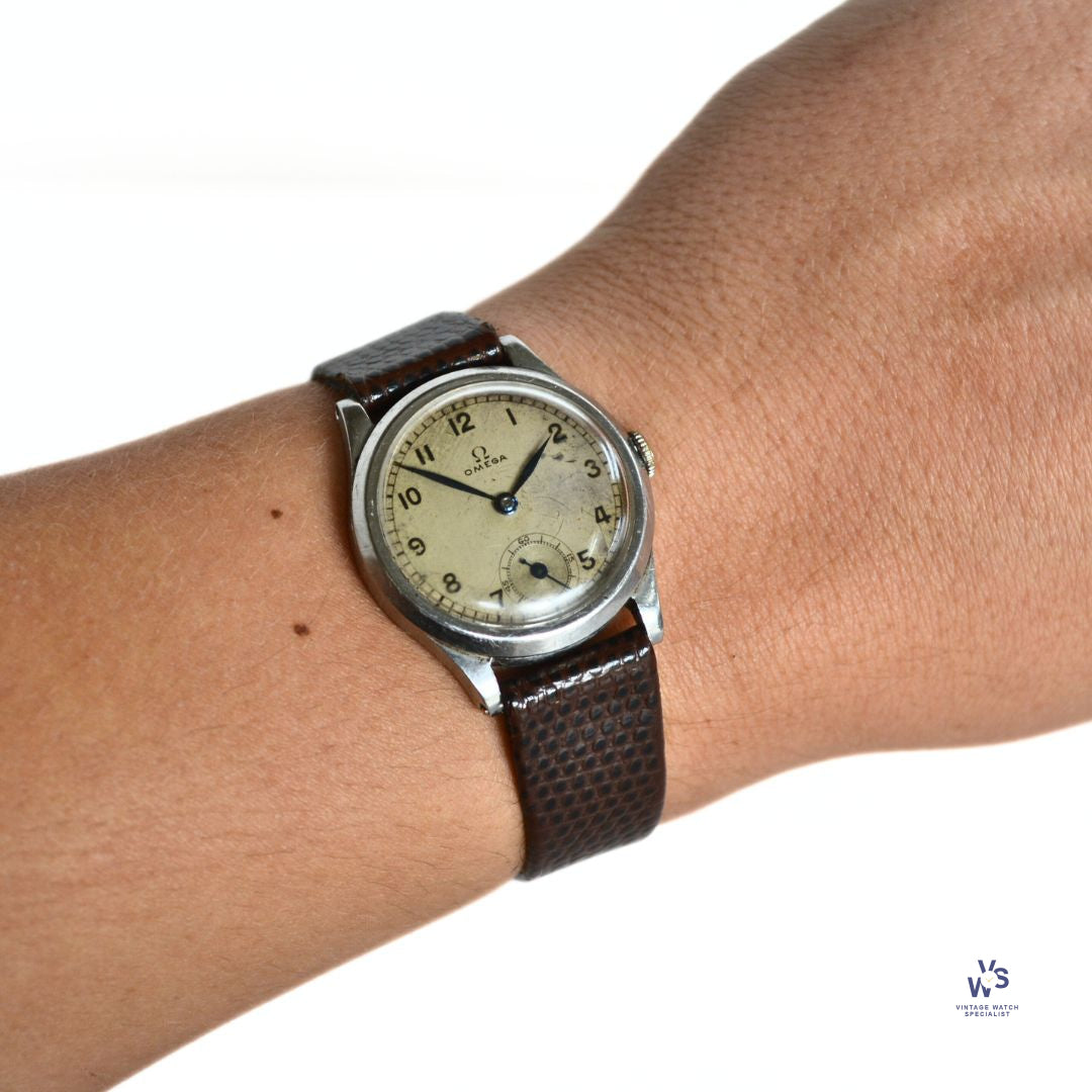Omega Military Style Sub Seconds Civilian Watch c.1940 Cal. Vintage Watch Specialist