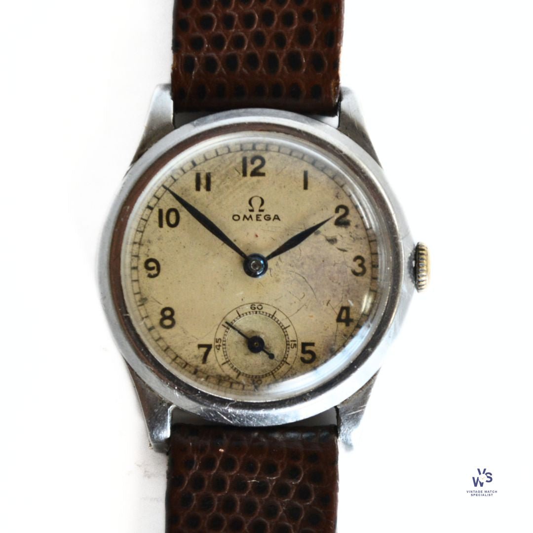 Omega Military Style Sub Seconds Civilian Watch c.1940 Cal. Vintage Watch Specialist