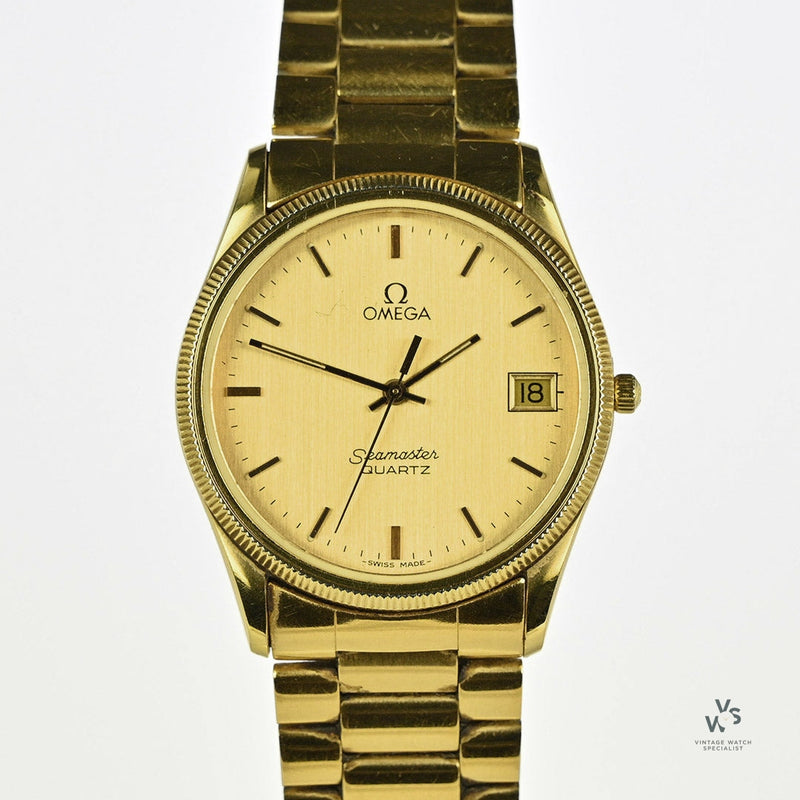 Omega Quartz Seamaster Date - Gold Capped - Model Ref: 196.0269 - c.1984 - Vintage Watch Specialist