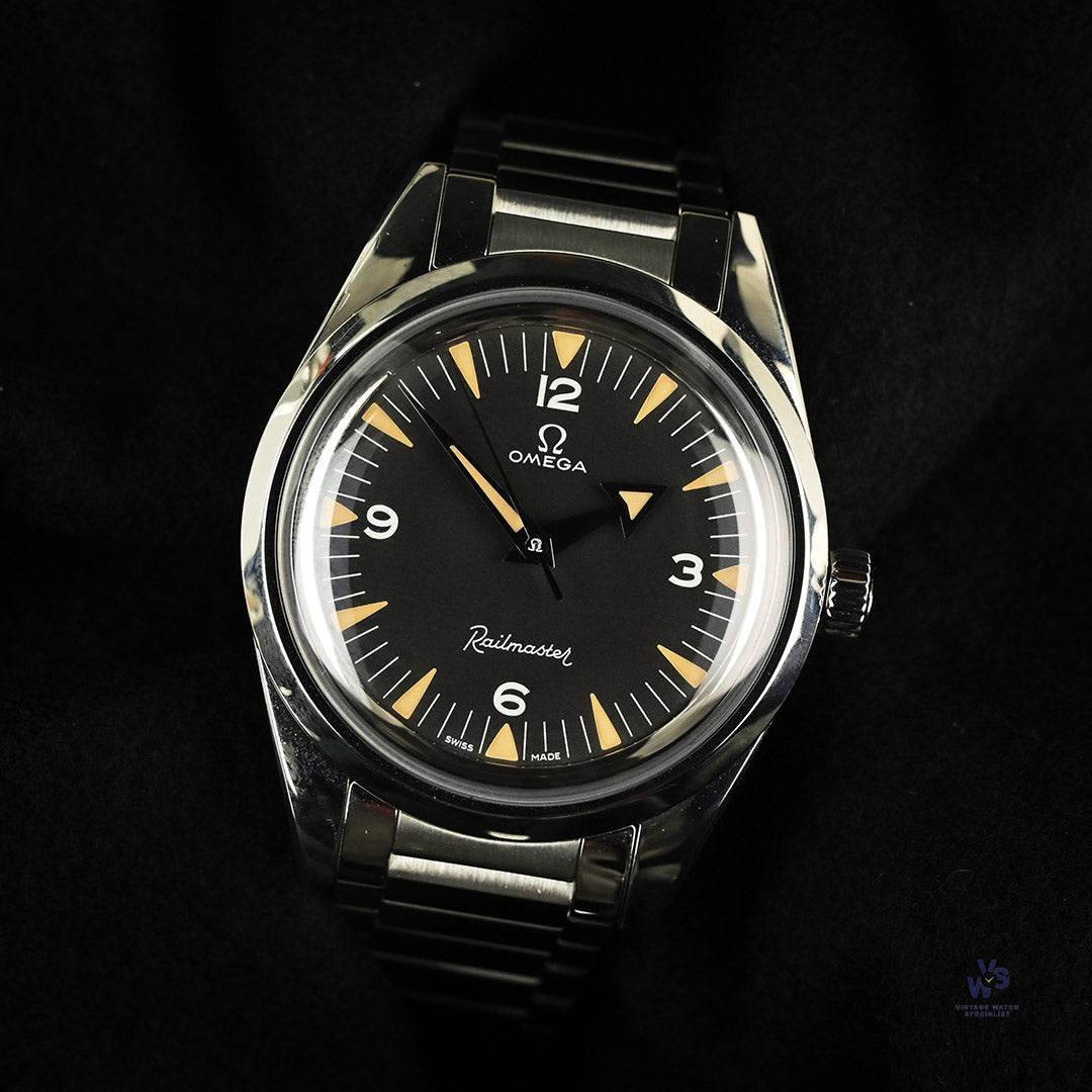 Omega Railmaster Reference 220.10.38.20.01.002 1957 Trilogy Herita Vintage Watch Specialist