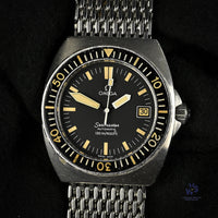 Omega Seamaster 120 Baby Ploprof - Model Reference 166.0250 - On Mesh Seatbelt Bracelet - c.1979 - Vintage Watch Specialist