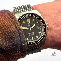 Omega Seamaster 120 Baby Ploprof - Model Reference 166.0250 - On Mesh Seatbelt Bracelet - c.1979 - Vintage Watch Specialist