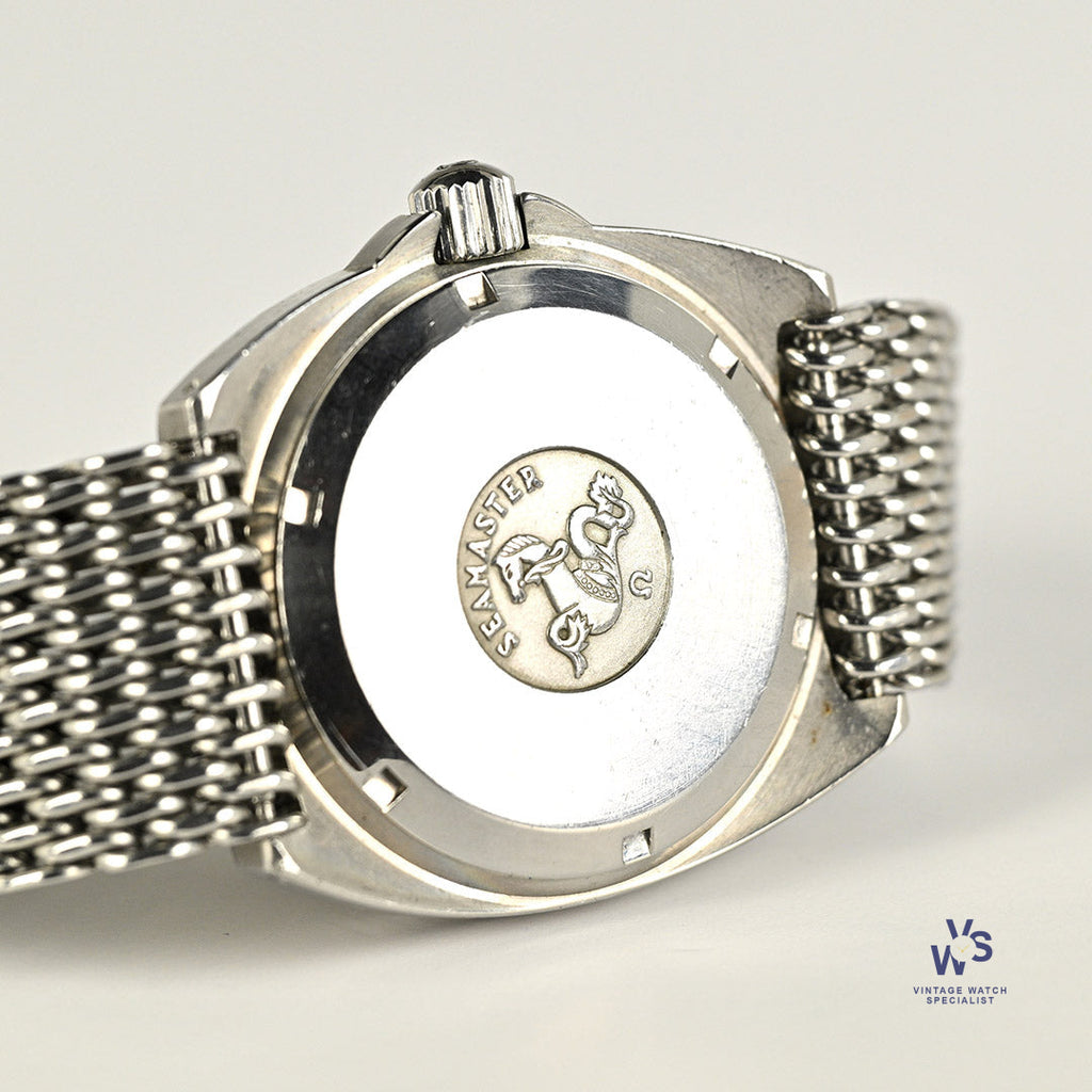 Omega Seamaster 120 Baby Ploprof - Model Reference 166.0250 - On Mesh Seatbelt Bracelet - c.1979 - Vintage Watch Specialist