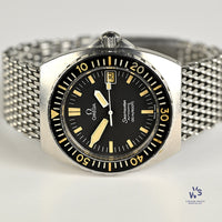 Omega Seamaster 120 Baby Ploprof - Model Reference 166.0250 - On Mesh Seatbelt Bracelet - c.1979 - Vintage Watch Specialist