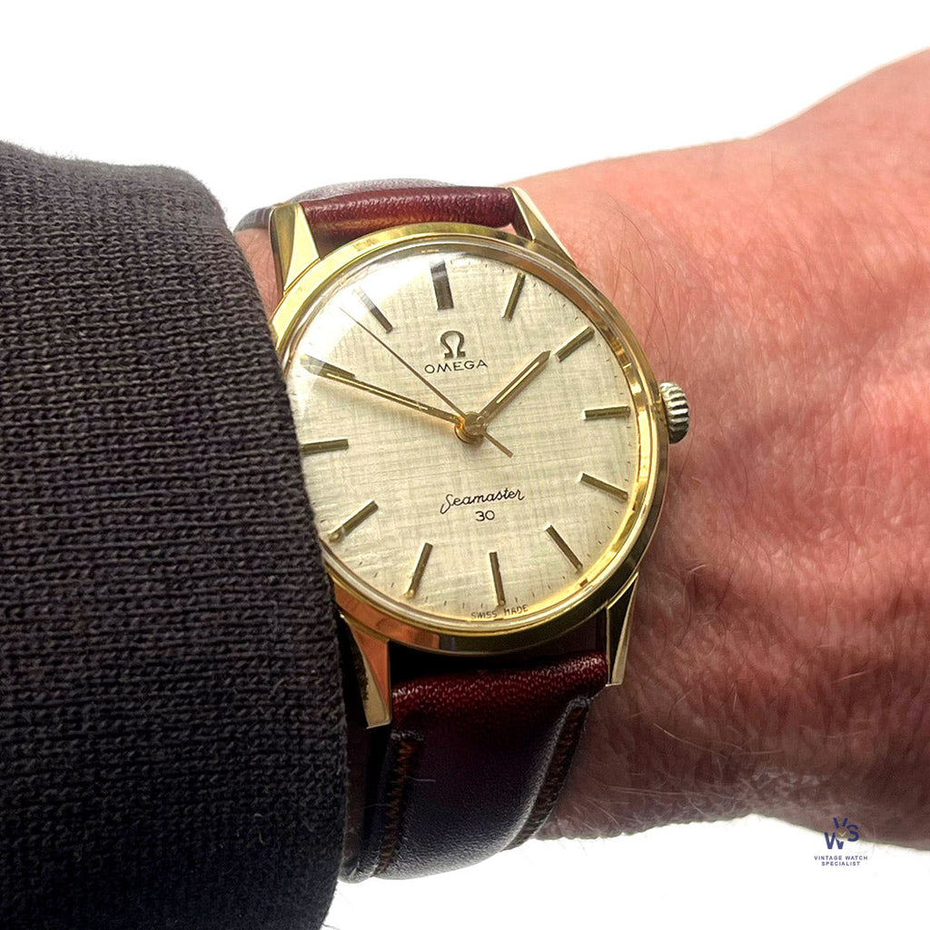 Omega Seamaster 30 - Model Ref: 135.003-62 - Linen Dial - Gold Plated - c.1960s - Vintage Watch Specialist