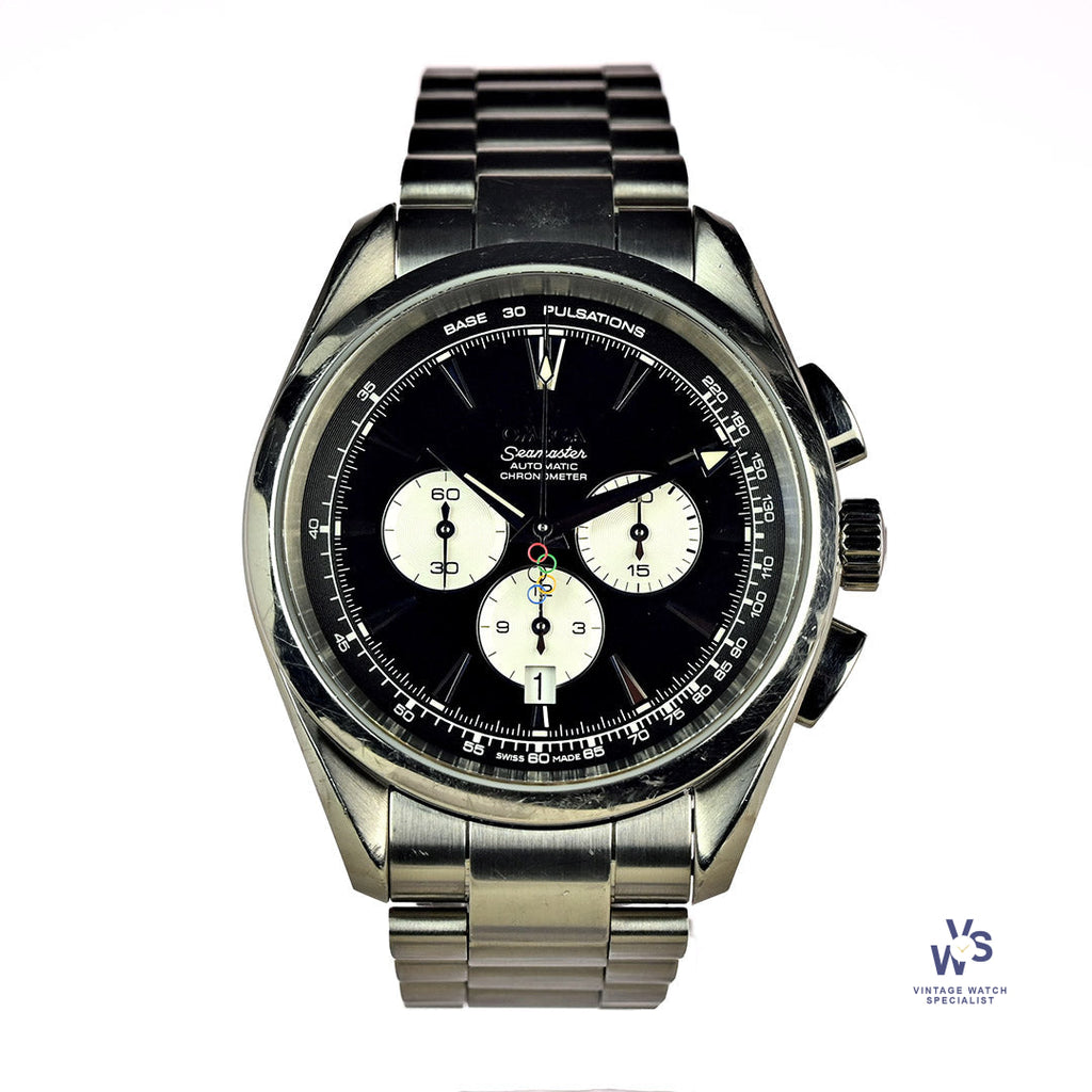Omega - Seamaster Chronograph - Reference 221.10.42.40.01.001 - Beijing Olympics 2008 - Box & Papers - Vintage Watch Specialist