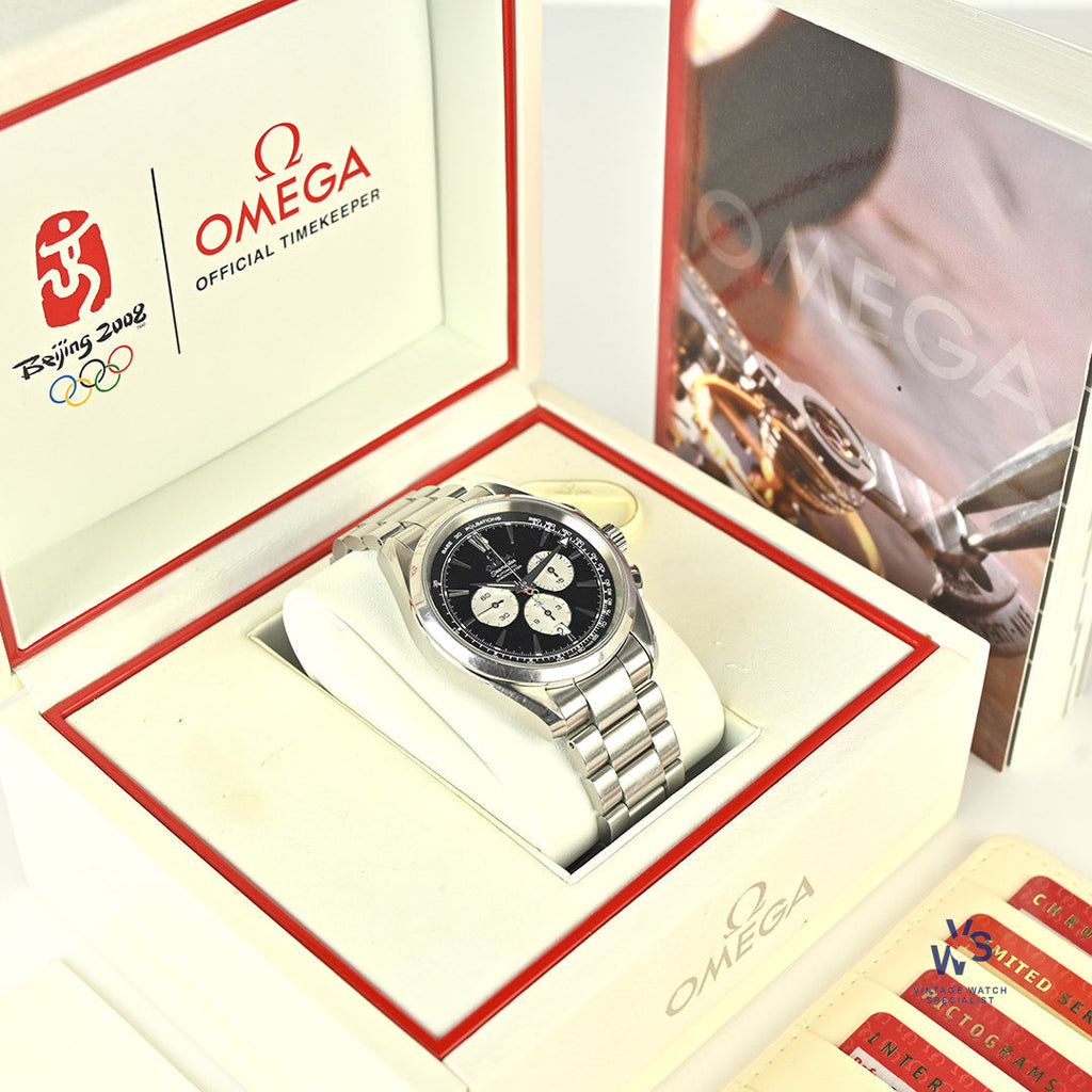 Omega - Seamaster Chronograph - Reference 221.10.42.40.01.001 - Beijing Olympics 2008 - Box & Papers - Vintage Watch Specialist