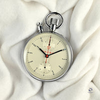 Omega - Split Second ’Rattrapante’ - Olympic Timer/Pocket Watch - Red Carry Case Marked Marconi - circa 1960 - Vintage Watch Specialist